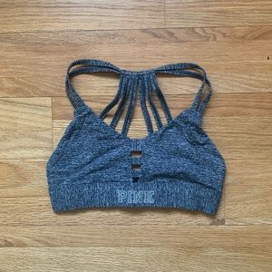LAST CALL!! VS PINK Heathered Gray Strappy Sports Bra in Small